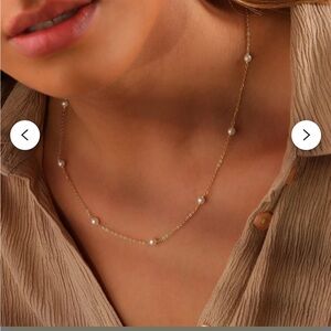 Elegant Gold Pearl Necklace